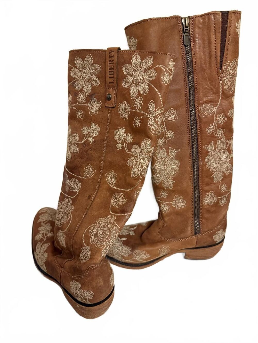 Liberty boots Tan w/ floral embroidery LB711151 6.5